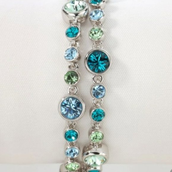 🧡RARE!!! Touchstone Crystal by Swarovski "Blue Sky” Glam Bracelet Circa 2014 🧡 - Picture 1 of 7